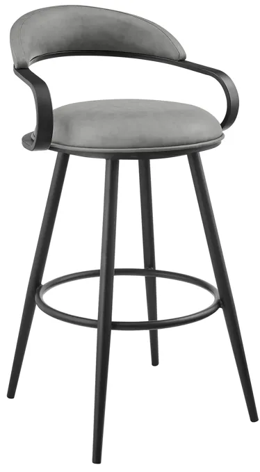 Armen Living | Gardenia Swivel Counter Stool | Gray