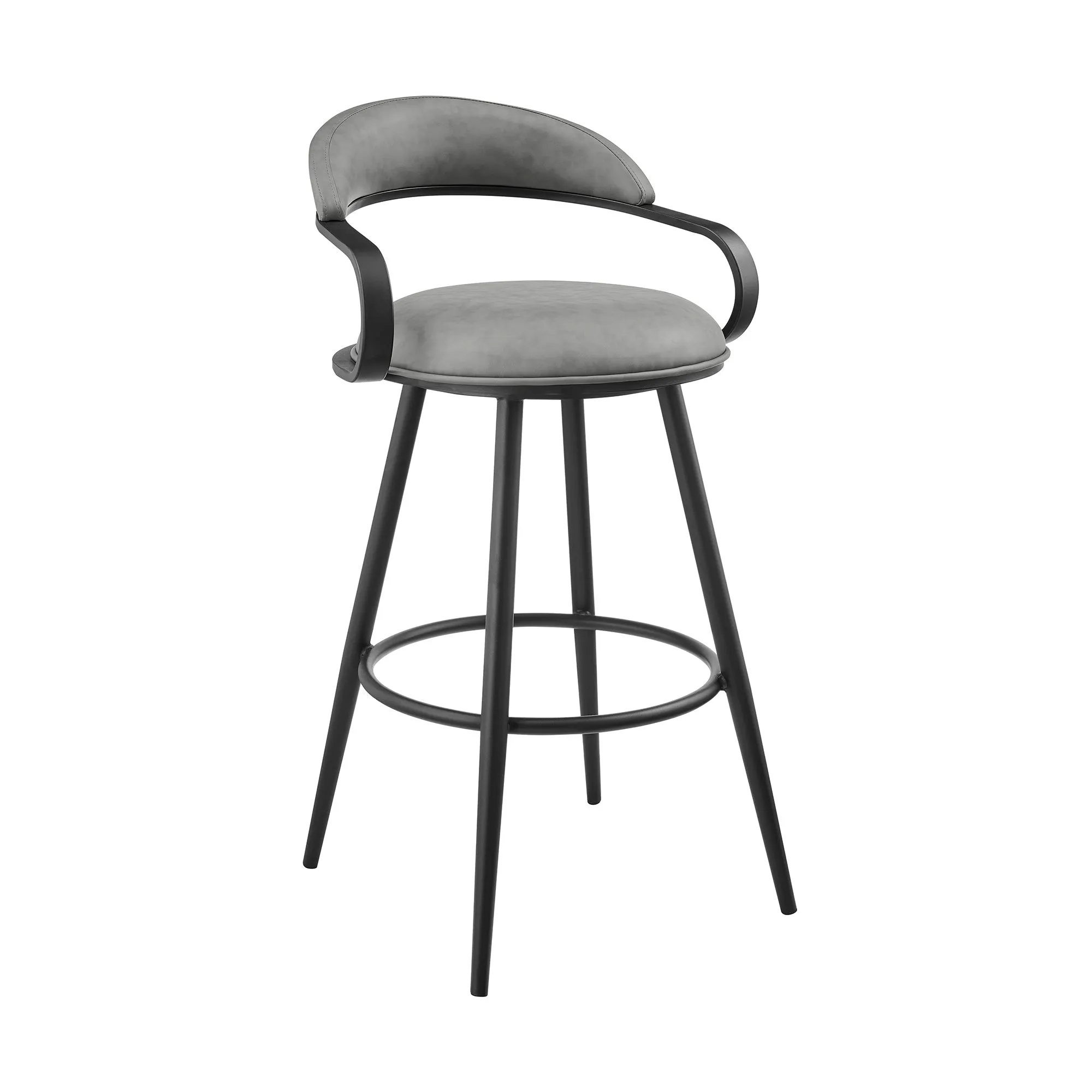 Armen Living | Gardenia Swivel Bar Stool | Gray