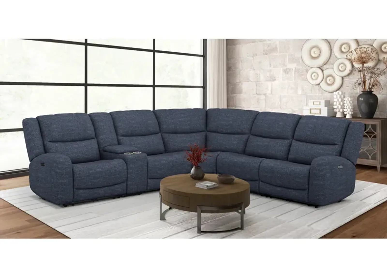 Grayson 6 Piece Sectional with 2 Power Ends