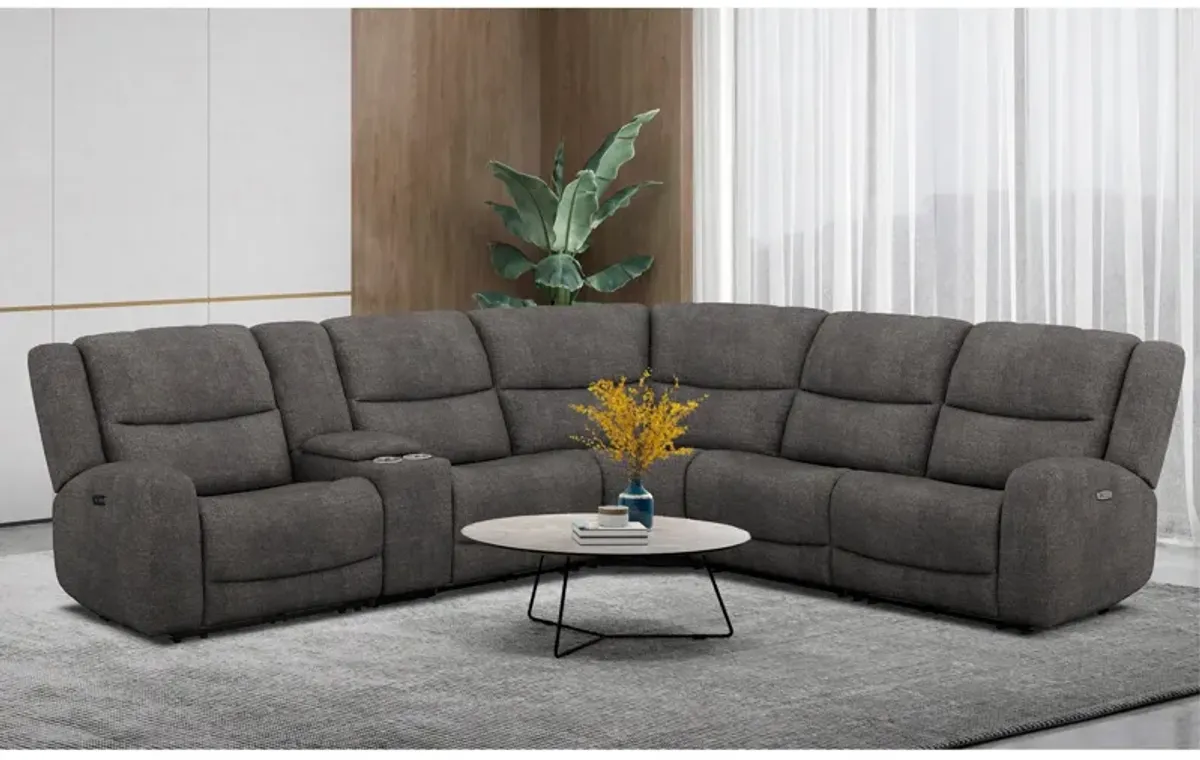 Grayson 6 Piece Sectional with 2 Power Ends and 2 Power Armless