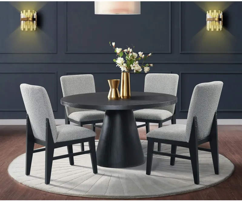 Elements | Portland 5 Piece Round Dining Set | Gray