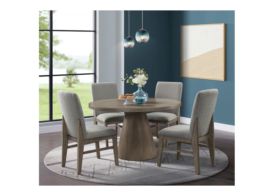 Elements | Portland 5 Piece Round Dining Set | Gray