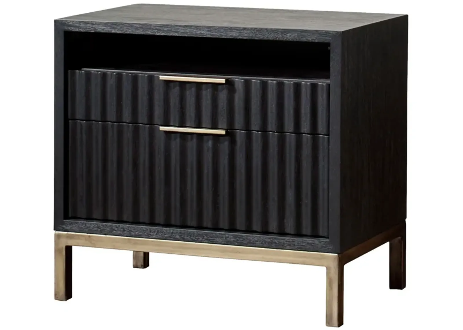 | Kentfield Nightstand | Black Drift Oak