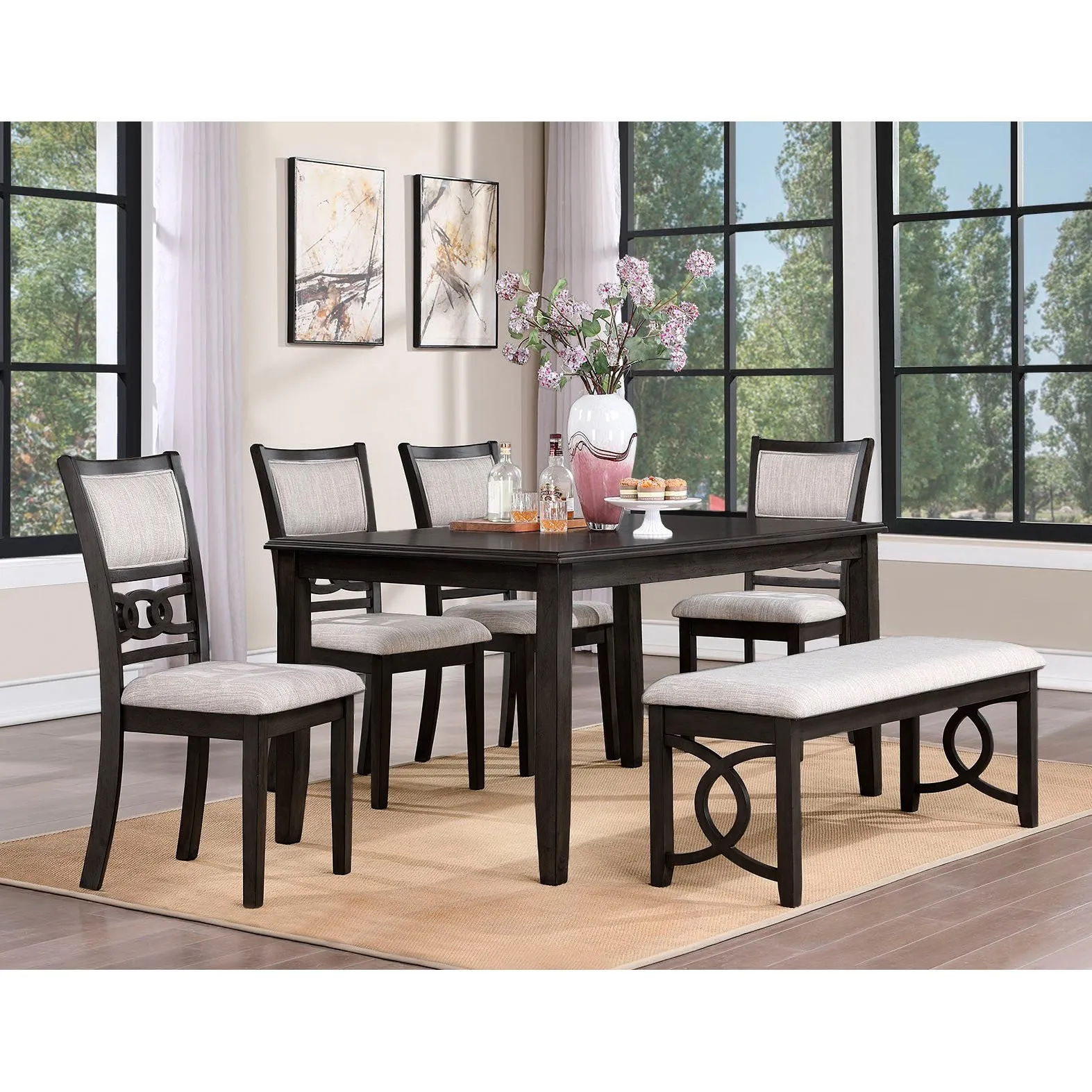 Titanic Furniture | Sabrinal 5 Piece Dining Set | Gray