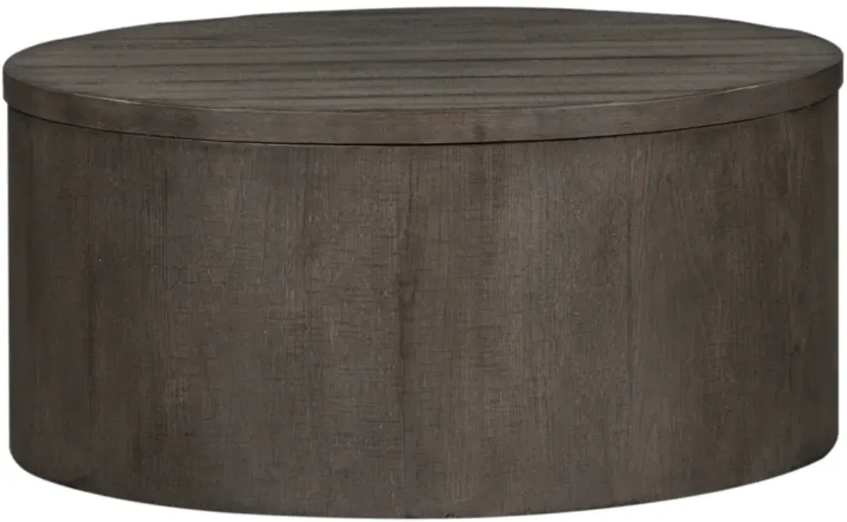 | Modern Farmhouse Drum Coffee Table | Dusty Charcoal