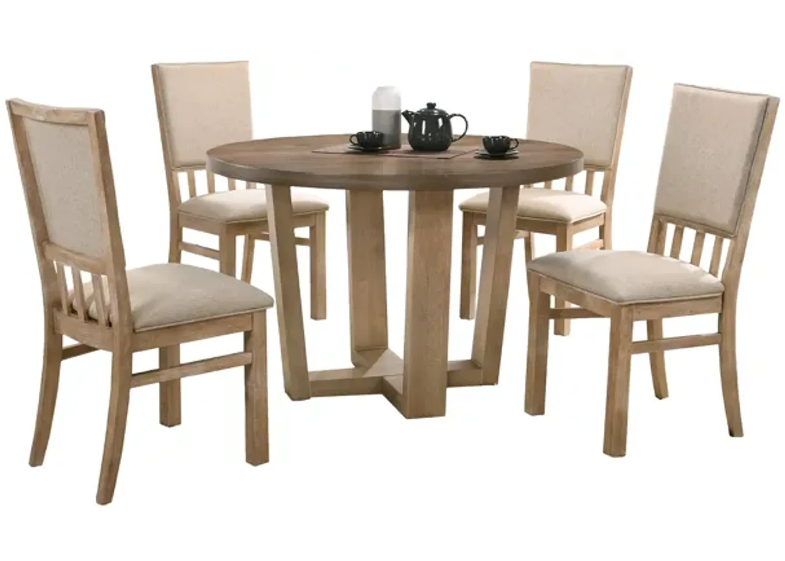 | Brutus 5 Piece Round Dining Set | Vintage Walnut