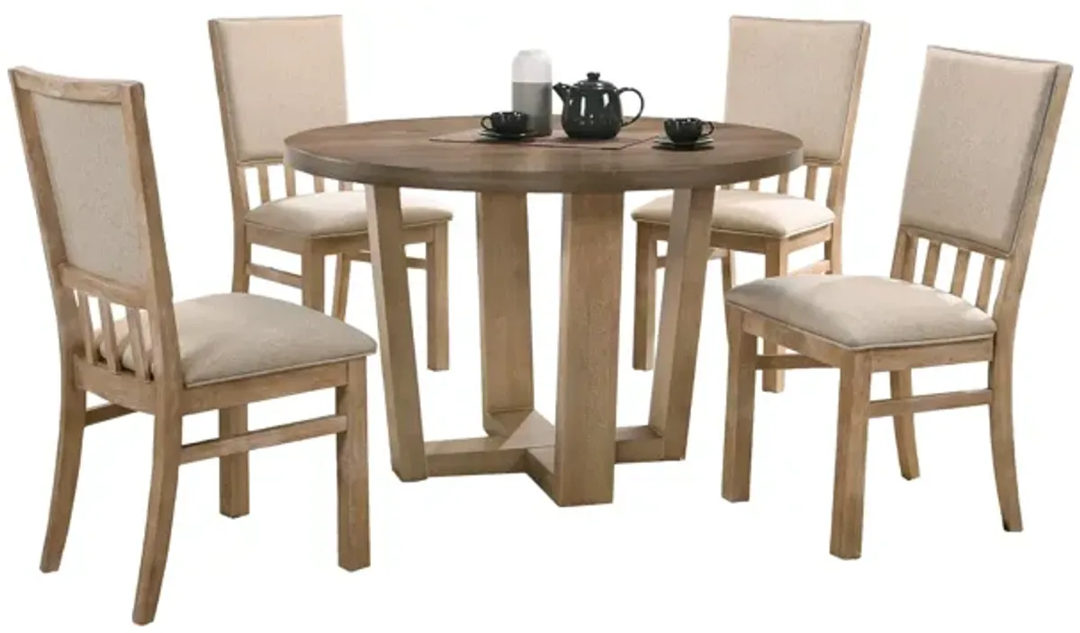 | Brutus 5 Piece Round Dining Set | Vintage Walnut