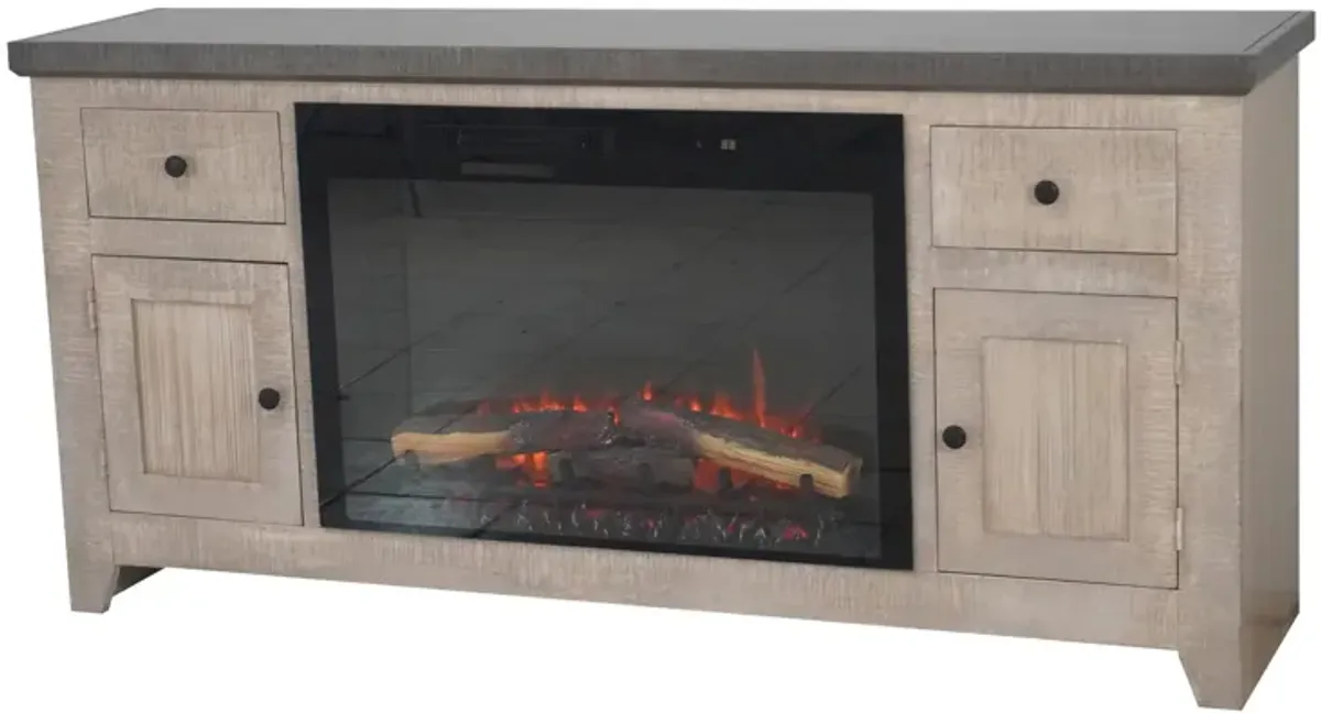 | Lau 67" Fireplace Console | White Fir