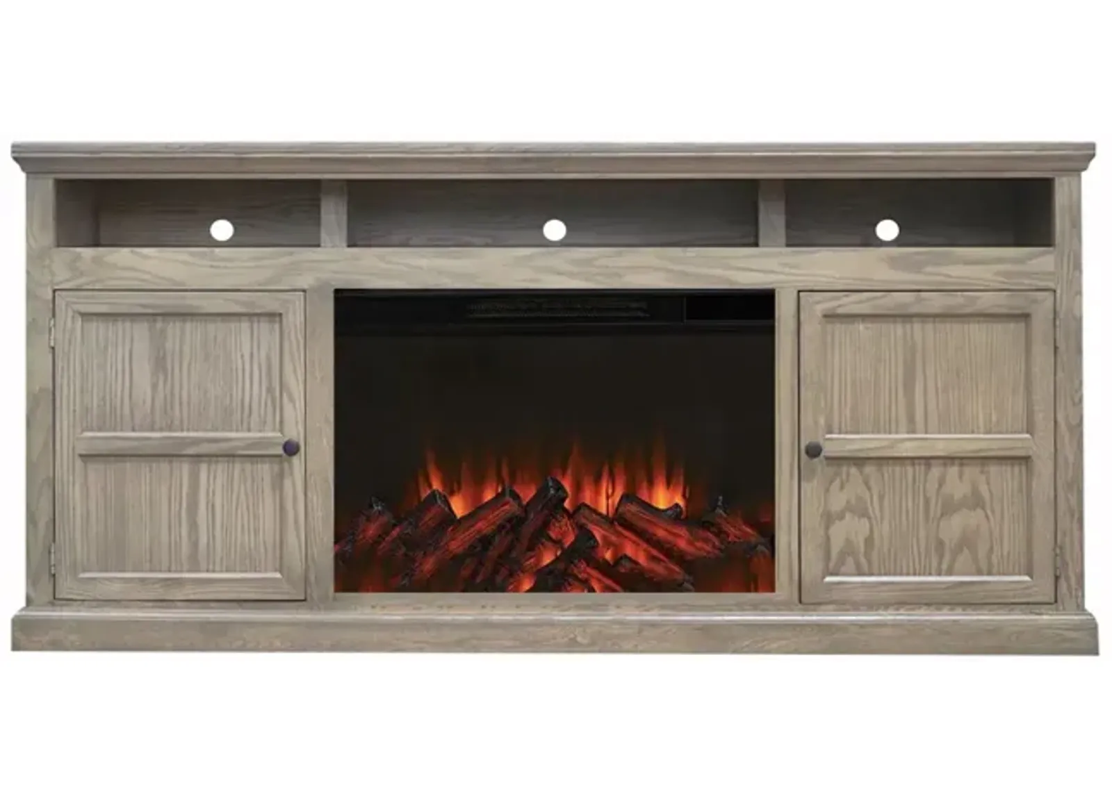 | Thyen 77" Fireplace Console | Antique Oak