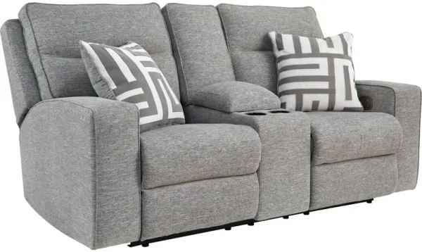 Biscoe Dual Power Reclining Console Loveseat