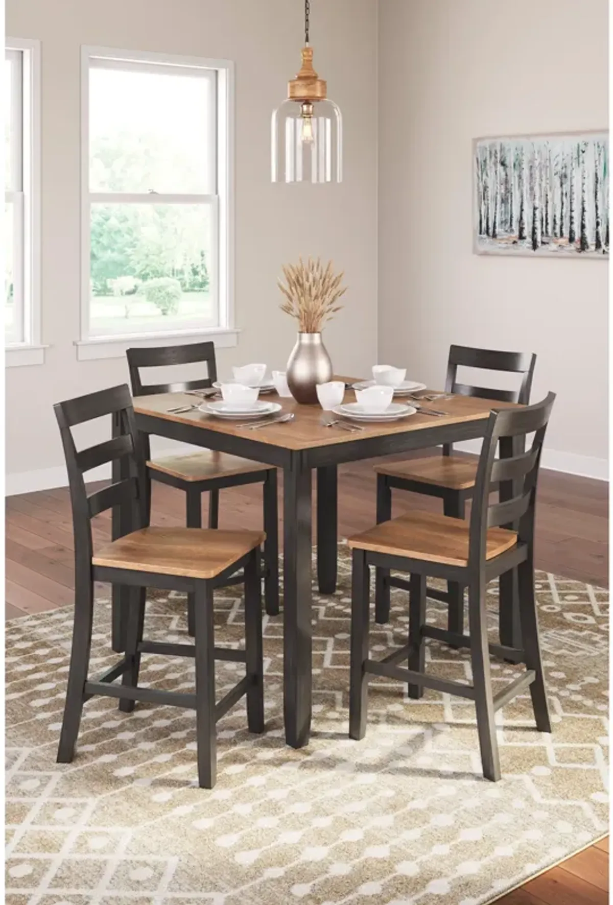 Ashley Furniture Gesthaven 5 Piece Square Counter Dining Set