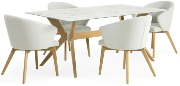 Downtown 5-Piece Dining Set - Upholstered Side Chairs