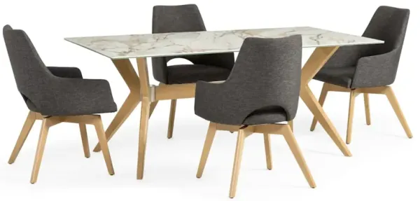 Downtown 5-Piece Dining Set - Swivel Side Chairs