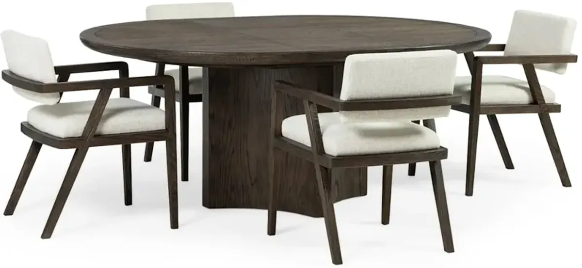 Modern Sable 5 Piece Round Dining Set