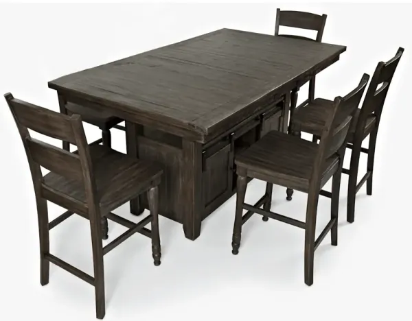 Ginger 5-Piece Counter Height Barnwood Dining Set