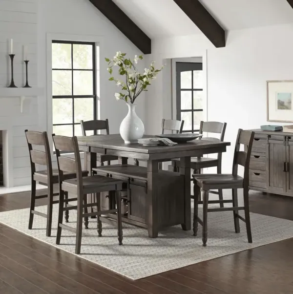 Ginger 5-Piece Counter Height Barnwood Dining Set
