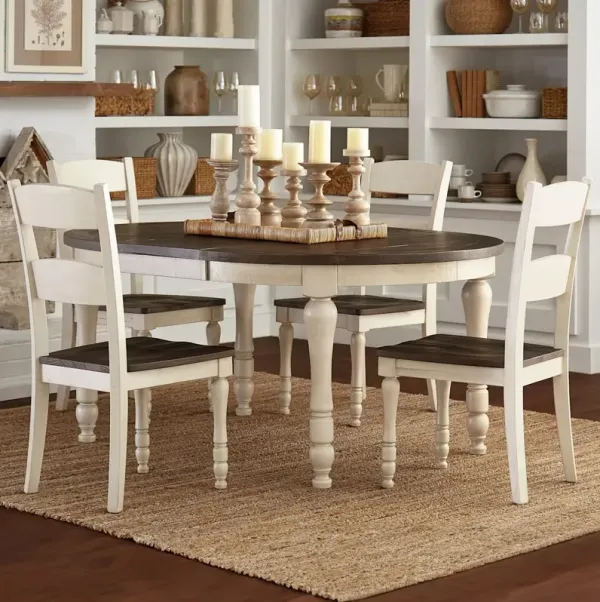 Ginger 5-Piece Round Dining Set - White
