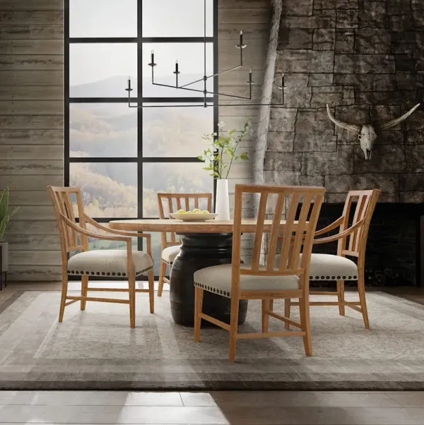 Big Sky 5-Piece Round Dining Set - Brown