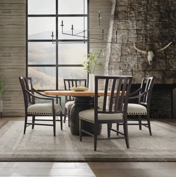 Big Sky 5-Piece Round Dining Set - Black