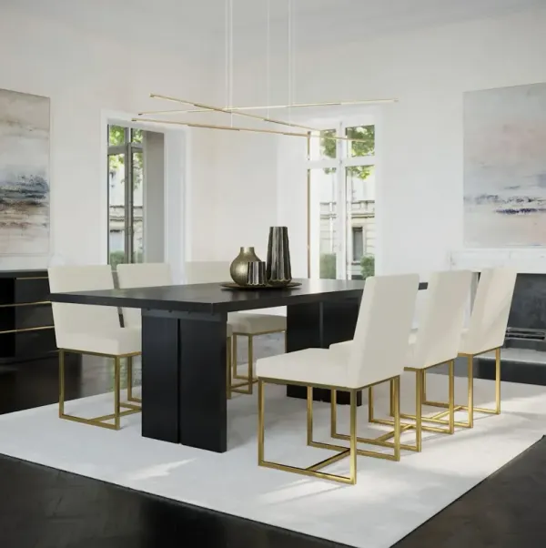 Modern 5-Piece Dining Set - Faux Leather