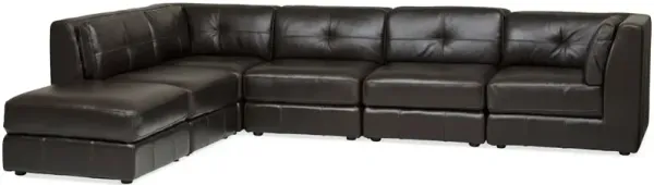Penthouse Leather 6 Piece Modular Sectional - JAVA