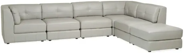 Penthouse Leather 6 Piece Modular Sectional - DOVE