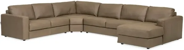 Rocco Leather 4-Piece Chaise Sectional (RAF)