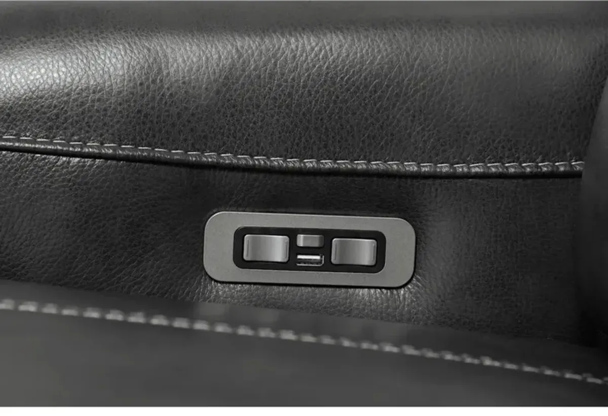 Dash Leather 3 Piece Power Reclining Sectional - CHARCOAL