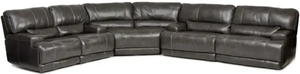 Dash Leather 3 Piece Power Reclining Sectional - CHARCOAL
