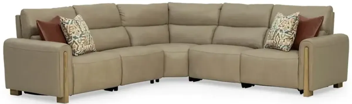 Bodhi 5-Piece Leather Power Reclining Sectional