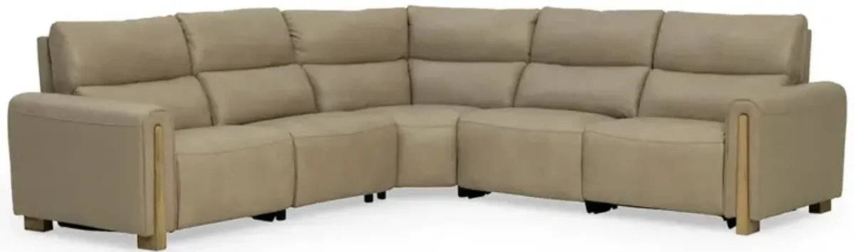 Bodhi 5-Piece Leather Power Reclining Sectional