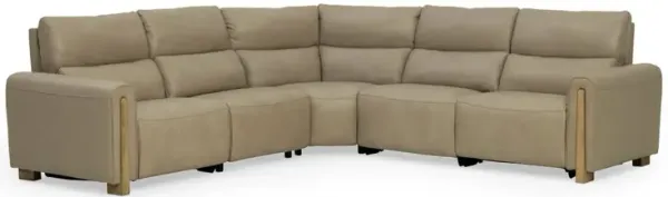 Bodhi 5-Piece Leather Power Reclining Sectional