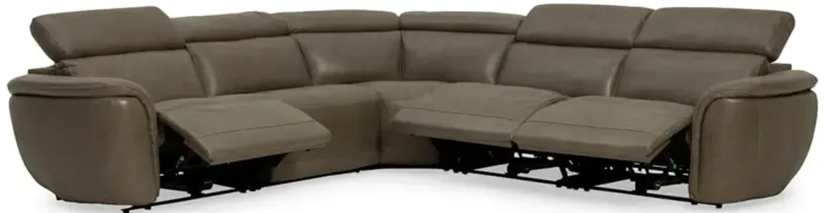 Oliver 5pc Leather Reclining Sectional