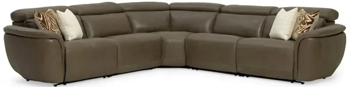 Oliver 5pc Leather Reclining Sectional
