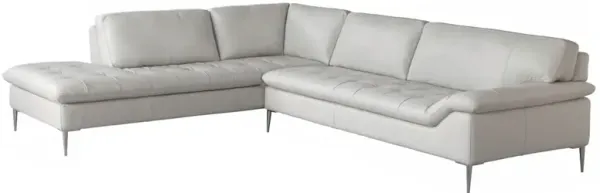 Dino Leather 2 Piece LAF Chaise Sectional - CREAM