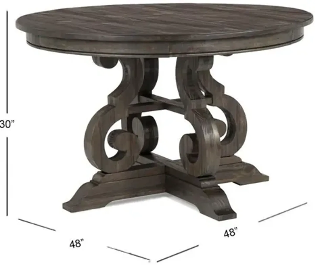 Treble II 48 Inch Round Dining Table - PEPPERCORN