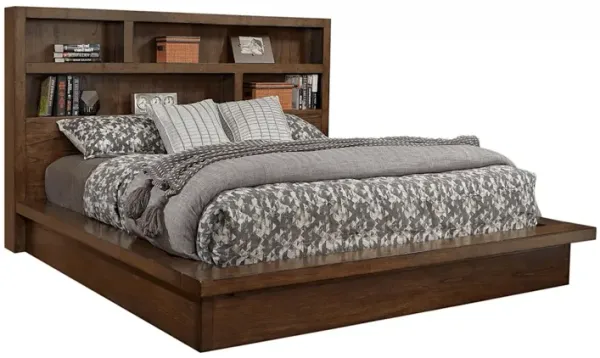 Modern Loft II Queen Storage Platform Bed - Brownstone