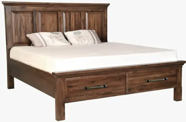 Hill Crest Panel Storage Bed - QUEEN