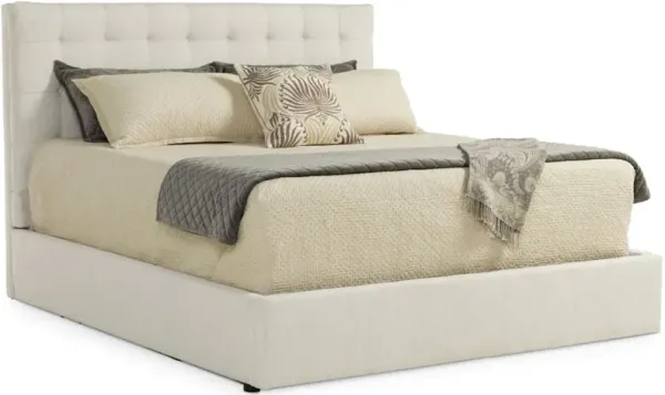 Abby King Upholstered Storage Bed - Natural