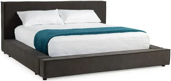 Rayne Queen Upholstered Bed - Charcoal