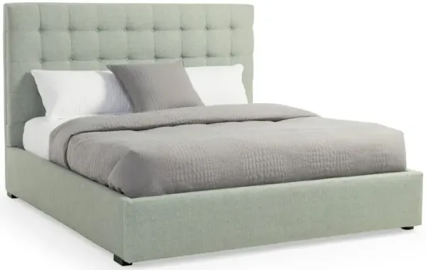 Abby Queen Upholstered Storage Bed - Mist