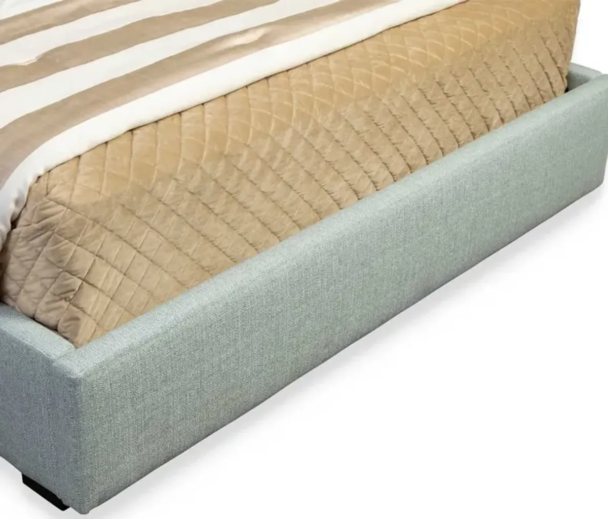 Abby King Upholstered Storage Bed - Mist