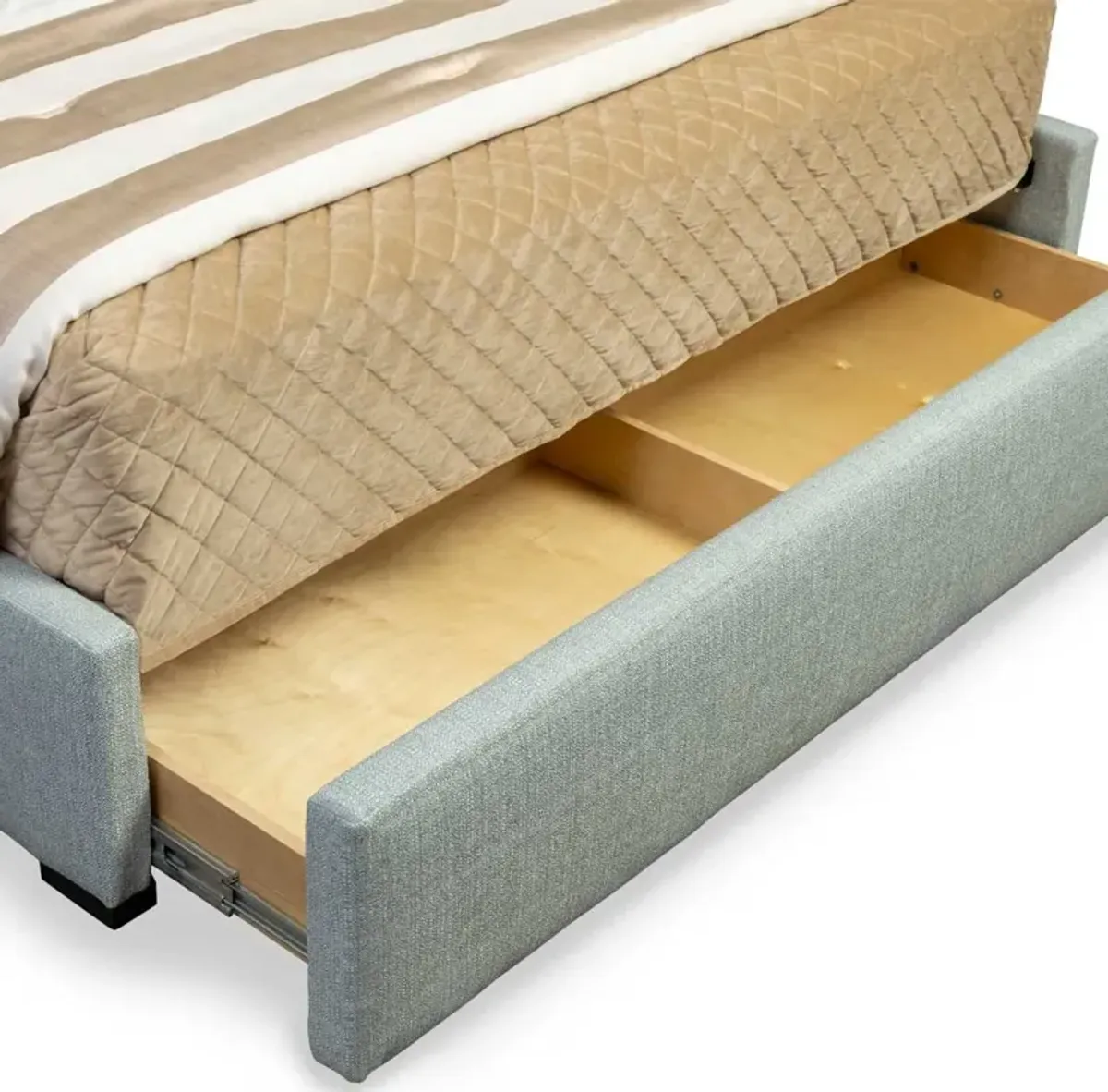Abby King Upholstered Storage Bed - Mist