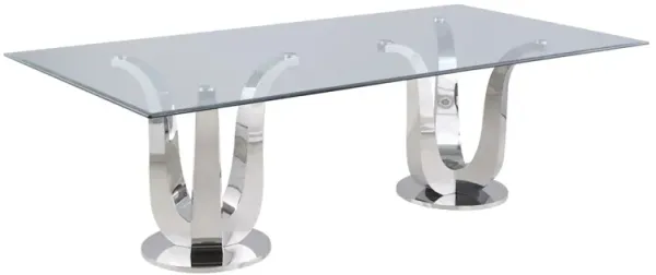 Adelle Rectangular Glass Dining Table