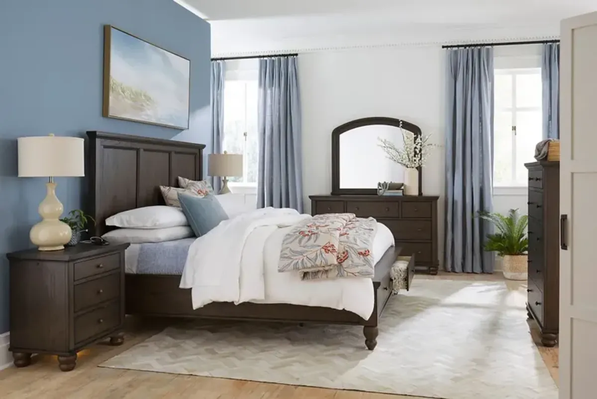 Cambridge King Panel Storage Bed - Cracked Pepper