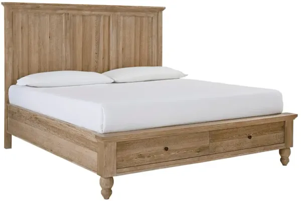 Cambridge Queen Panel Storage Bed - Khaki