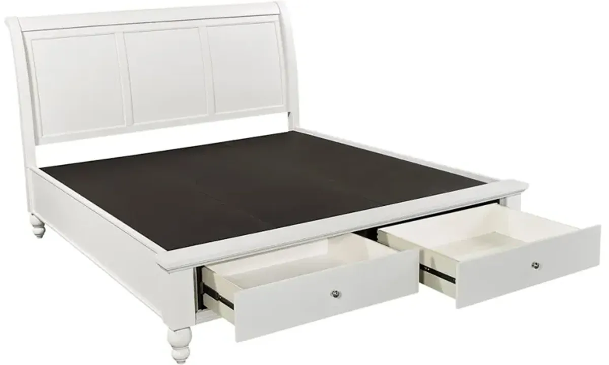Cambridge King Sleigh Storage Bed - White