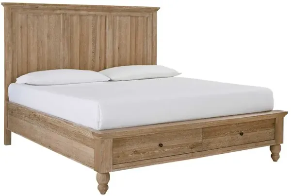 Cambridge King Panel Storage Bed - Khaki