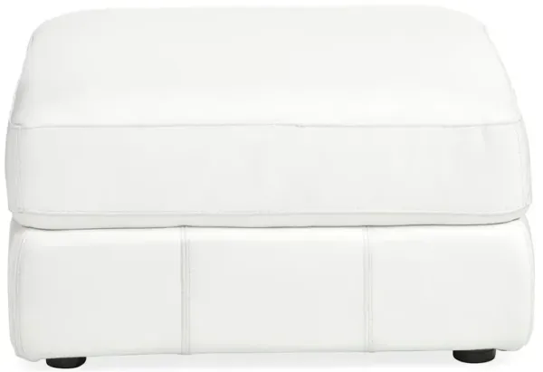 Penthouse Leather Ottoman - CREAM