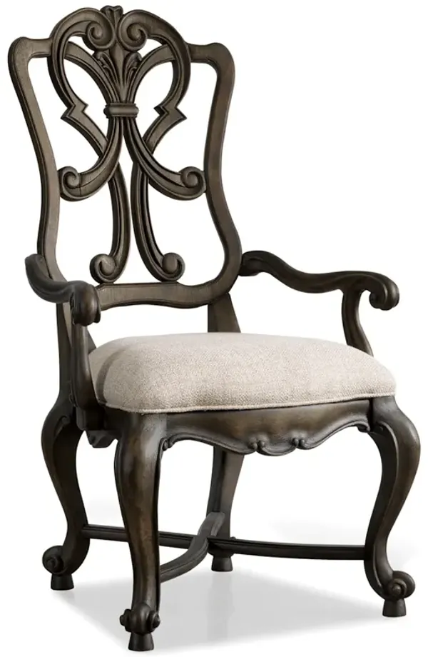 Rhapsody Carved Wood Arm Chair